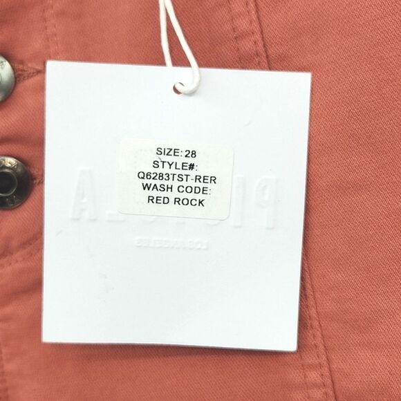 Pistola High Waist Rise Button Fly Straight Leg Denim Jeans Size 28 Red Rock - Picture 3 of 6